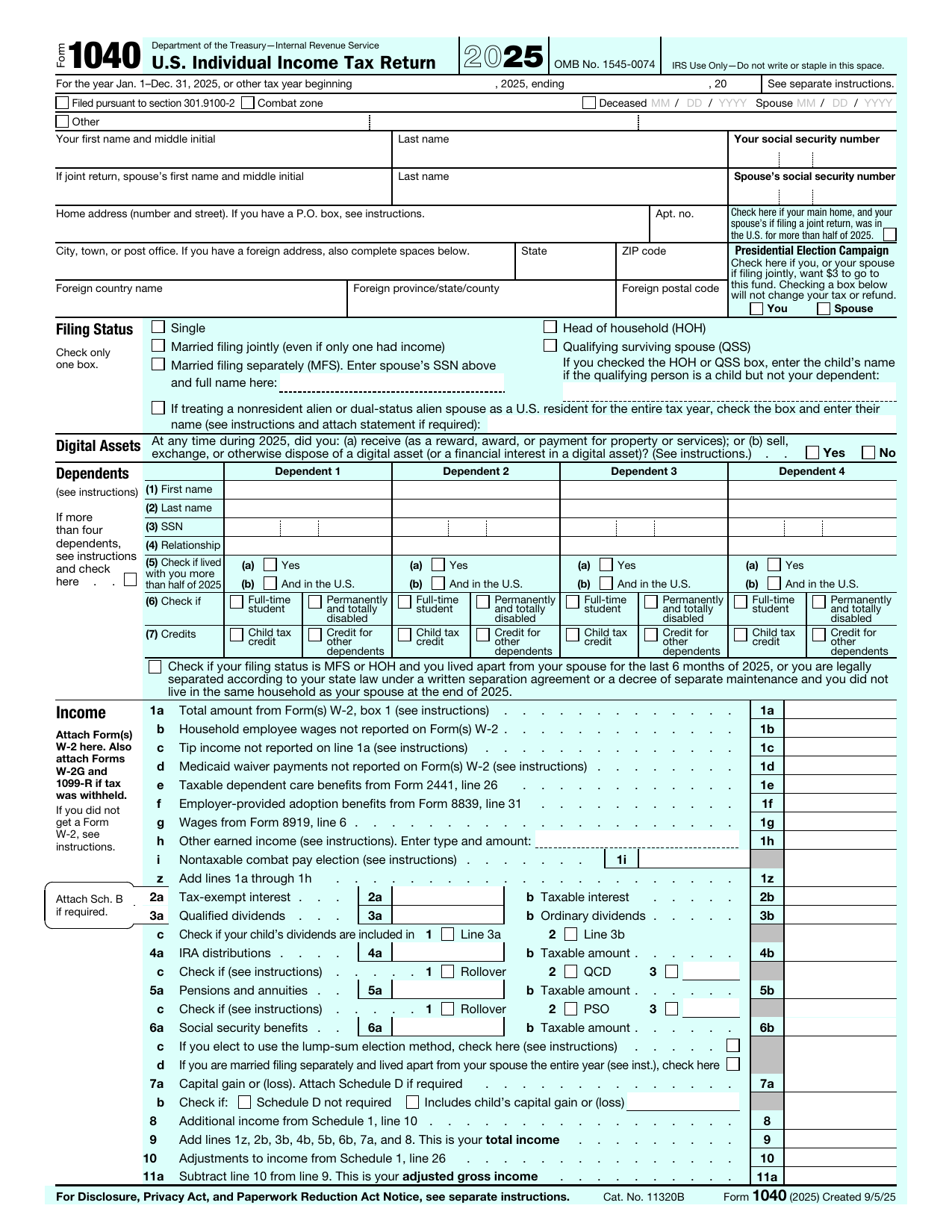 How to fill out Form 1040
