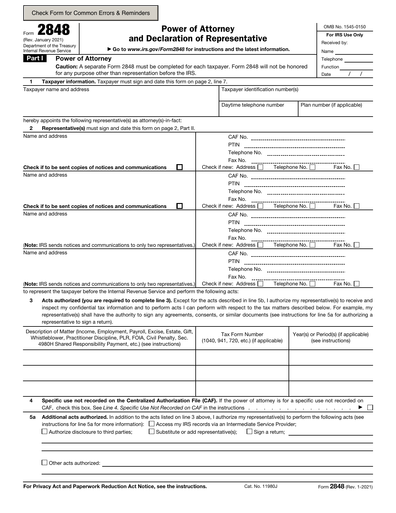 Form 2848 preview