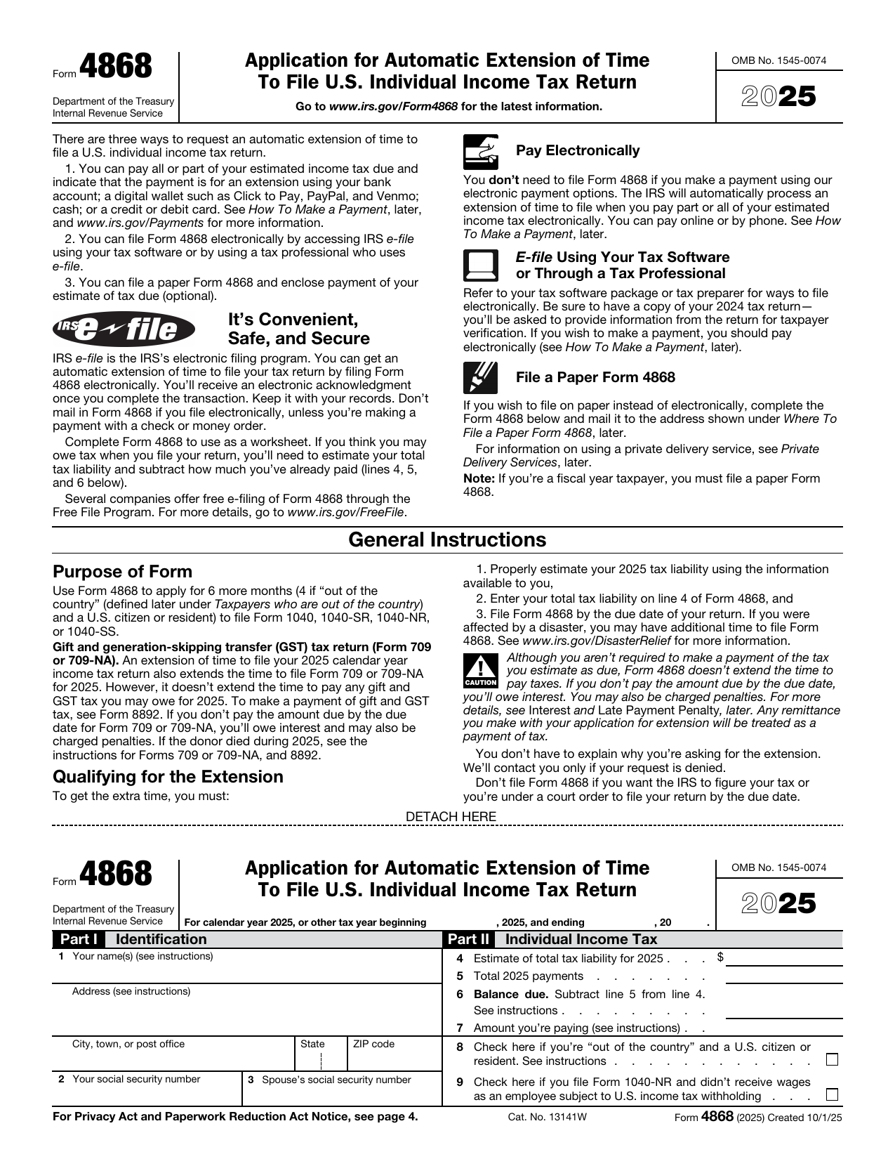 How to fill out Form 4868