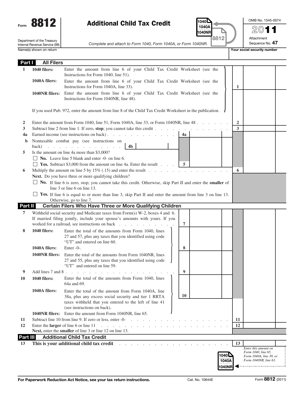 Form 8812 preview