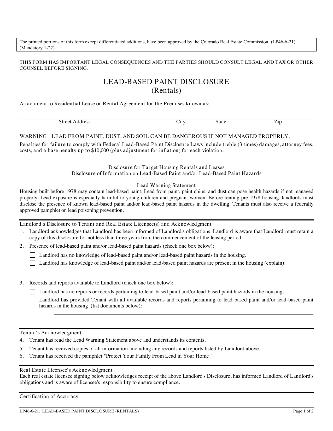 Lead-Based Paint Disclosure