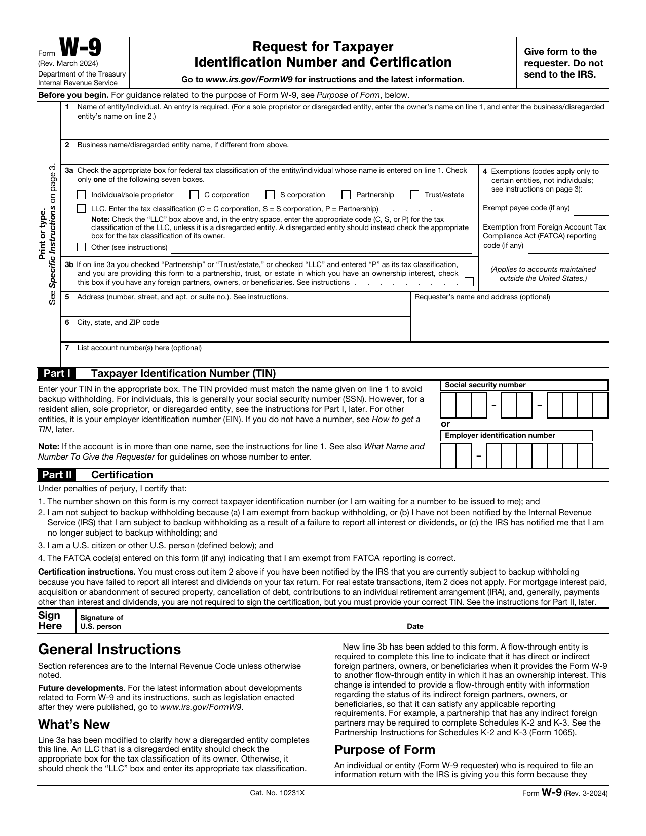 How to fill out W-9 Form